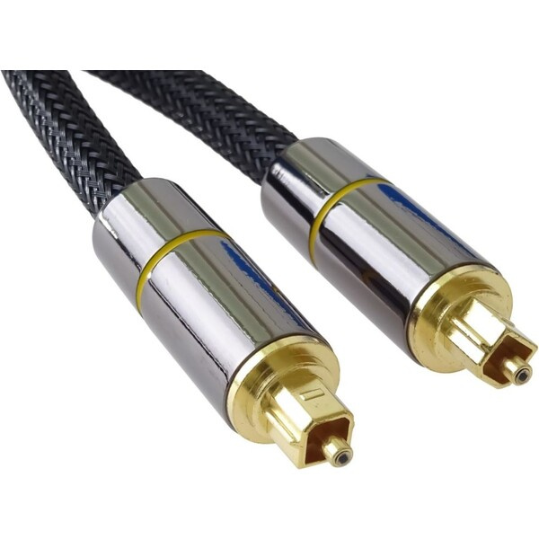 PremiumCord Toslink/Toslink optický kabel opletený 1m černý