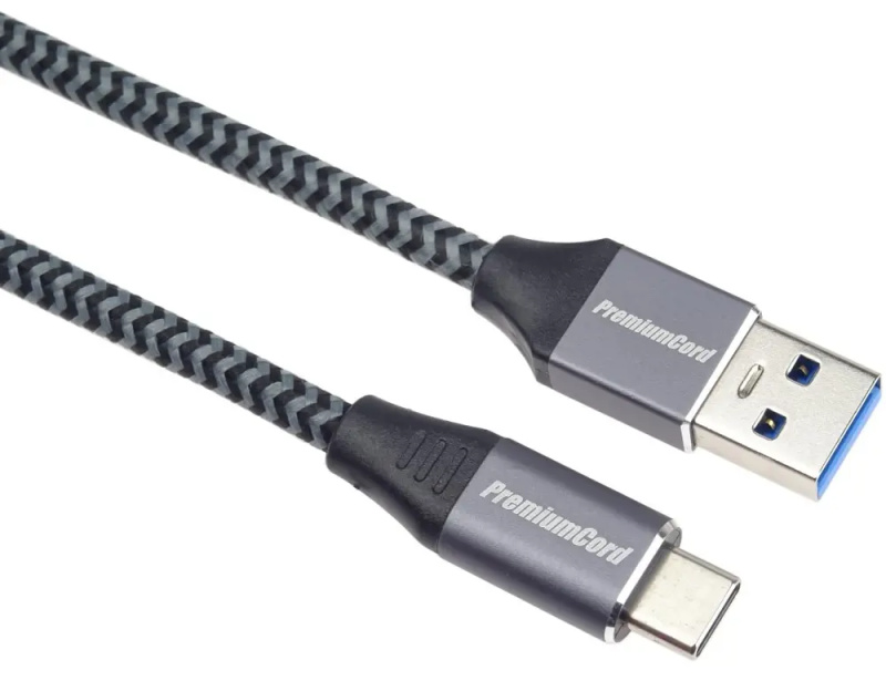 PremiumCord kabel USB-C - USB 3.0 A (USB 3.2 generation 1, 3A, 5Gbit/s)  1m oplet