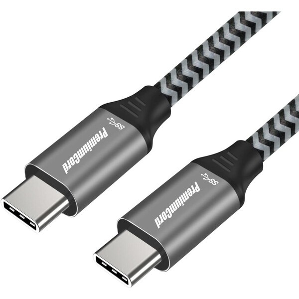 PremiumCord Kabel USB 3.2 Gen 1 USB-C male - USB-C male, bavlněný oplet, 1m