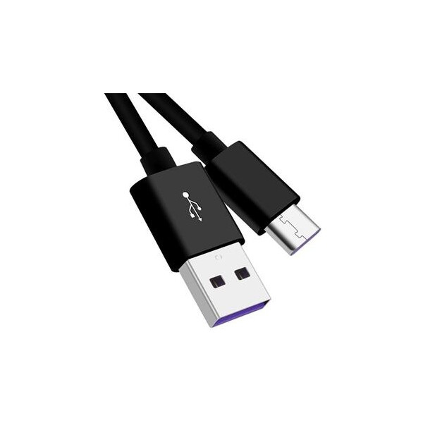 PremiumCord Kabel USB-C/M - USB 2.0 A/M, Super fast charging 5A, černý, 0,5m Černá
