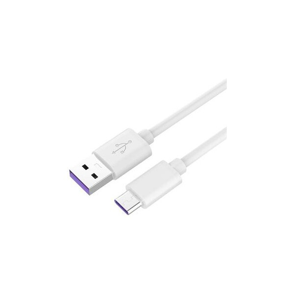 PremiumCord Kabel USB-C/M - USB 2.0 A/M, Super fast charging 5A, bílý, 0,5m Bílá