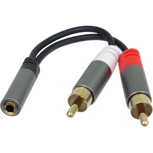 PremiumCord HQ 3,5mm/2x Cinch redukce 0,15m černá