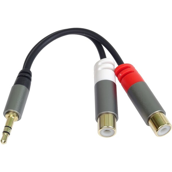 PremiumCord HQ 3,5mm/2x Cinch redukce 0,15m černá