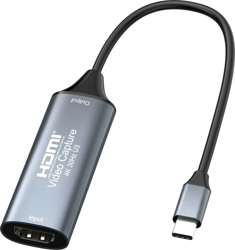 PremiumCord HDMI capture/grabber USB-C šedý Šedá