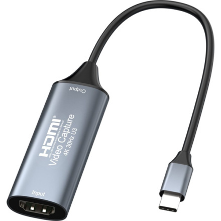 PremiumCord HDMI capture/grabber USB-C šedý Šedá