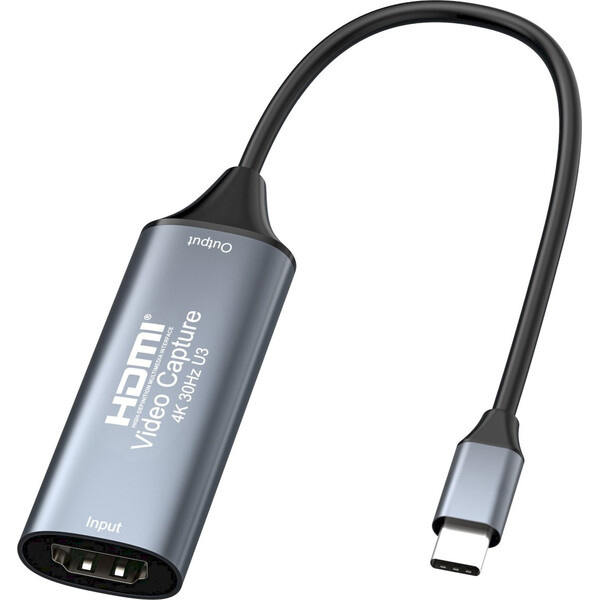 PremiumCord HDMI capture/grabber USB-C šedý Šedá