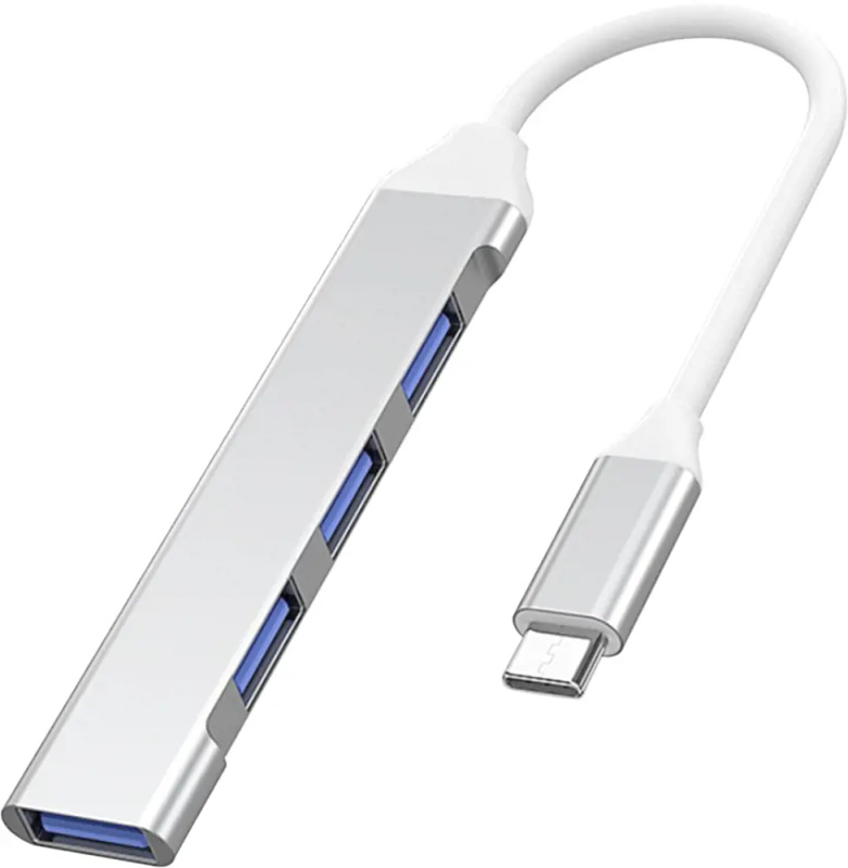 PremiumCord 4v1 USB-C Hub stříbrný Stříbrná