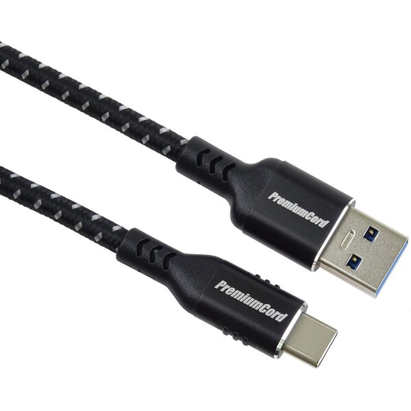 PremiumCord USB-C/USB-A napájecí kabel 1,5m černý