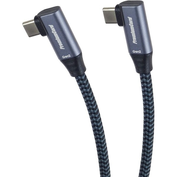 PremiumCord USB-C 2x zahnutý kabel, 3m