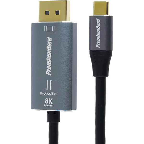 PremiumCord USB-C/DisplayPort 1.4 kabel 8K 2m černý