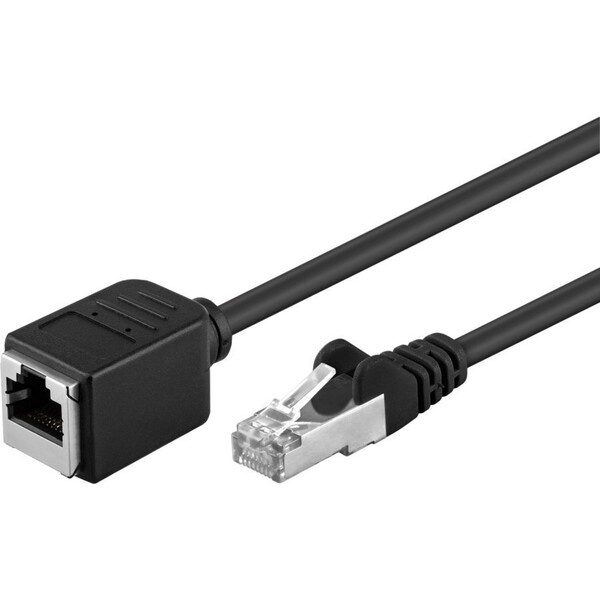 PremiumCord RJ45/RJ45 Cat5e FTP prodlužovací patch kabel 0,5m černý
