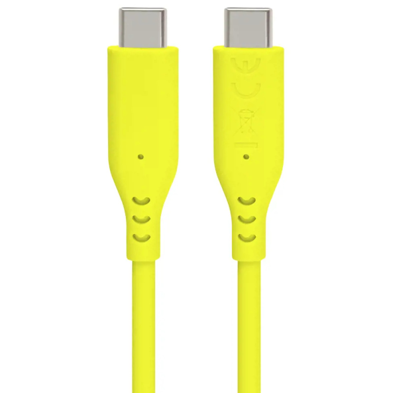 PremiumCord USB-C/USB-C napájecí kabel 60W 1,5m žlutý