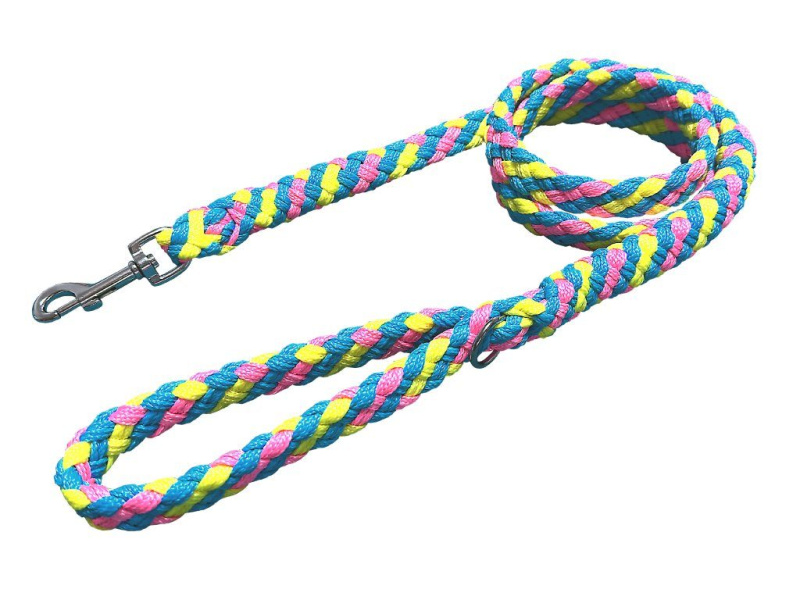 BAFPET Lanové vodítka pletené MINIHUGO - Růžová (150 cm)