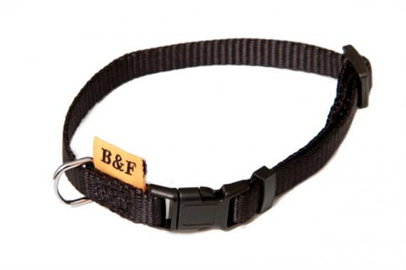 Obojek BAF nylon černý 1x26-35cm