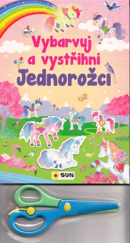 Vybarvuj a Vystřihni - Jednorožci - růžová