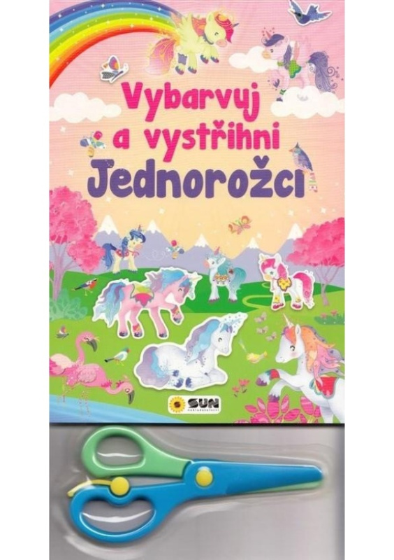 Vybarvuj a Vystřihni - Jednorožci - růžová