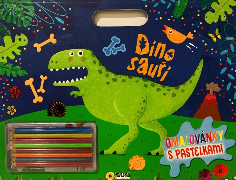 Omalovánky - Dinosauři s pastelkami