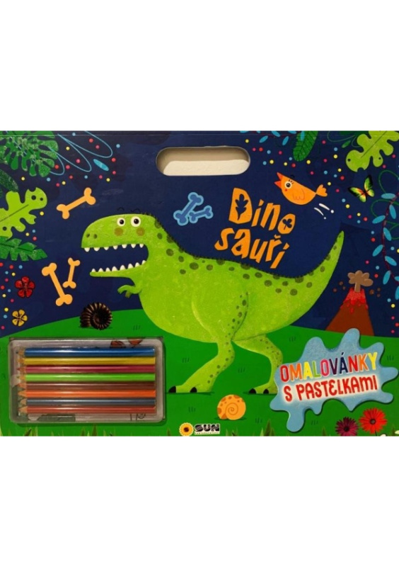 Omalovánky - Dinosauři s pastelkami
