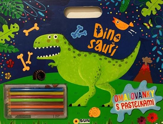 Omalovánky - Dinosauři s pastelkami