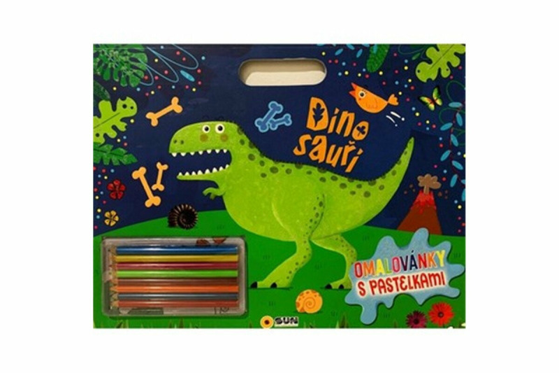 Omalovánky - Dinosauři s pastelkami