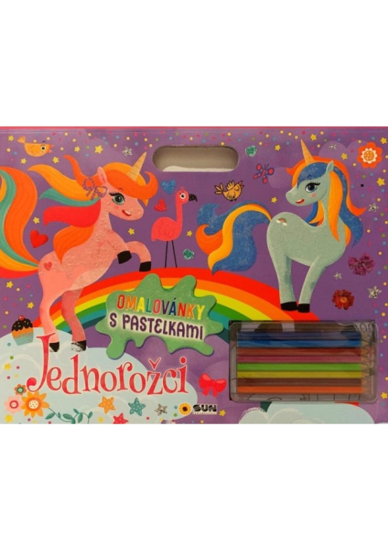 Omalovánky - Jednorožci s pastelkami