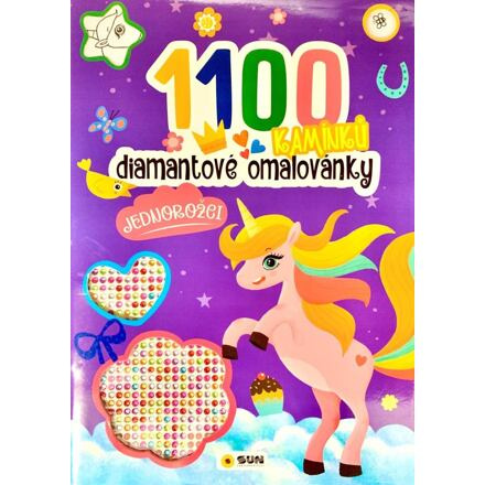 Diamantové omalovánky Jednorožci - 1100 kamínků NAKLADATELSTVÍ SUN s.r.o.