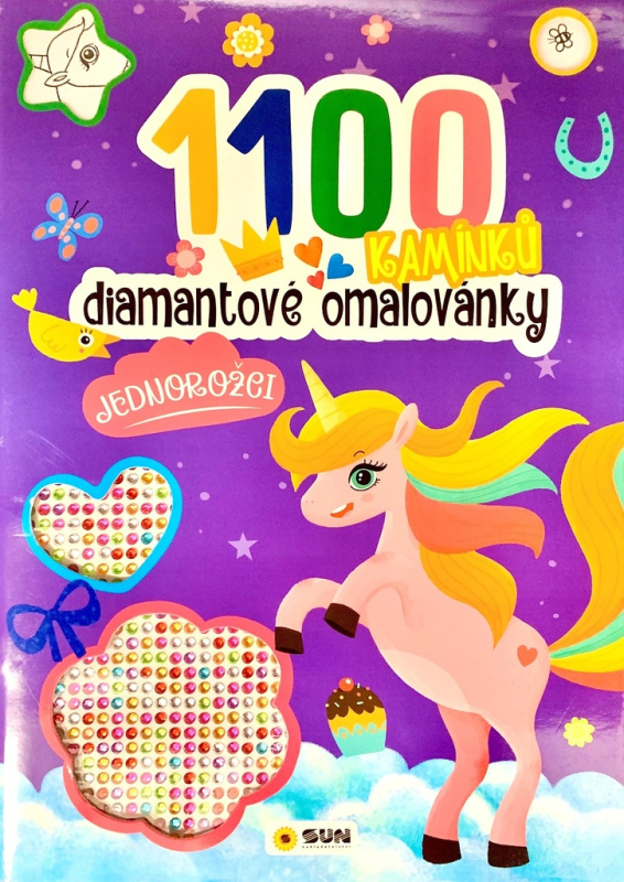 Diamantové omalovánky Jednorožci - 1100 kamínků NAKLADATELSTVÍ SUN s.r.o.