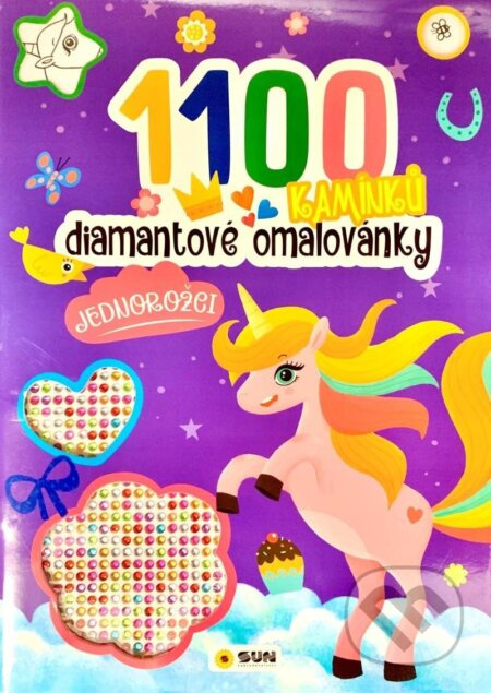 Diamantové omalovánky Jednorožci - 1100 kamínků NAKLADATELSTVÍ SUN s.r.o.