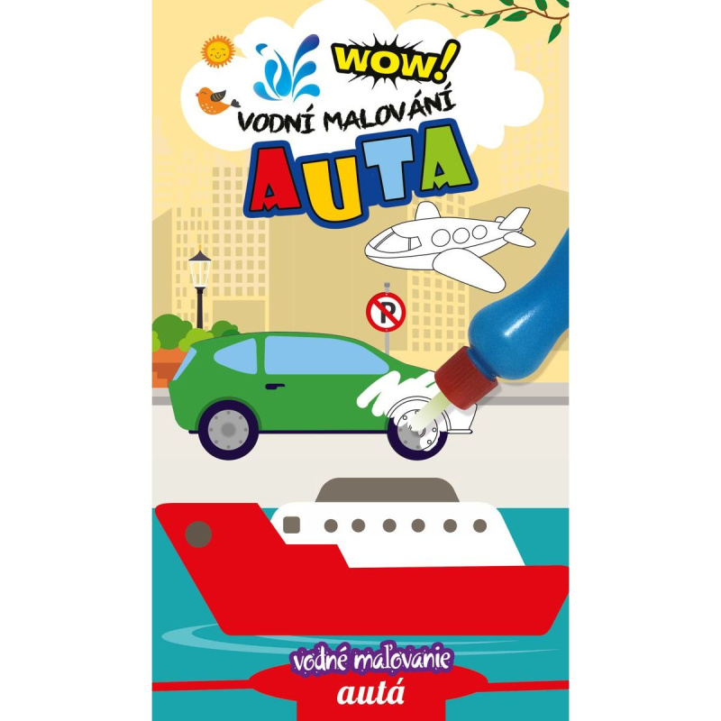 WOW - Vodní malování -Auta - znovu použitelné omalovánky
