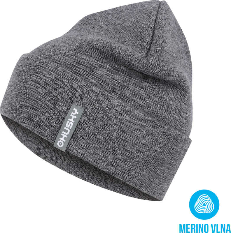Pánská merino čepice HUSKY Merhat1 šedá Velikost: L-XL