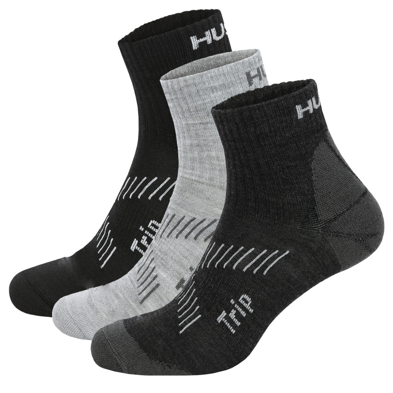 Unisex ponožky HUSKY 3 pack černá/šedá Velikost: L (41-44)