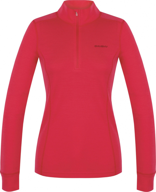 Dámská merino mikina HUSKY Aron Zip růžová Velikost: XL