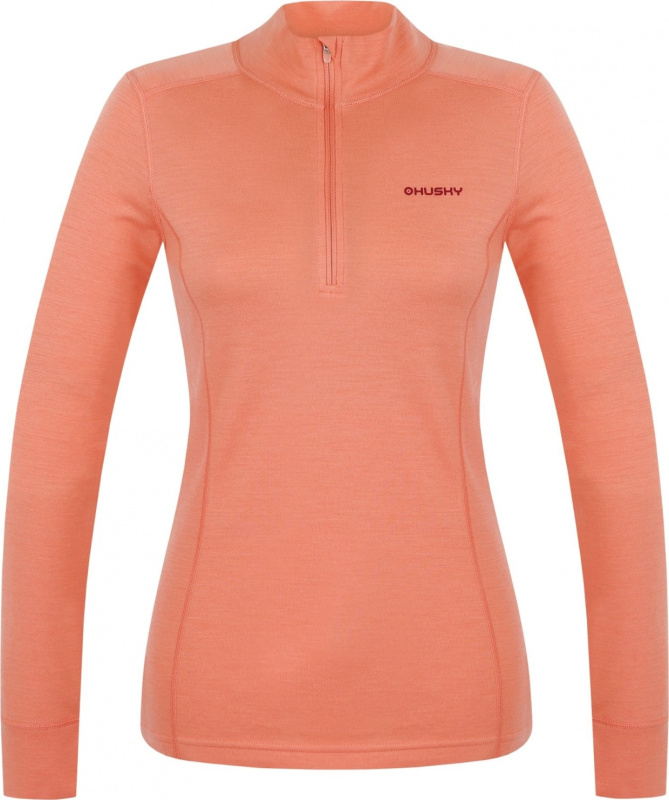 Dámská merino mikina HUSKY Aron Zip oranžová Velikost: M