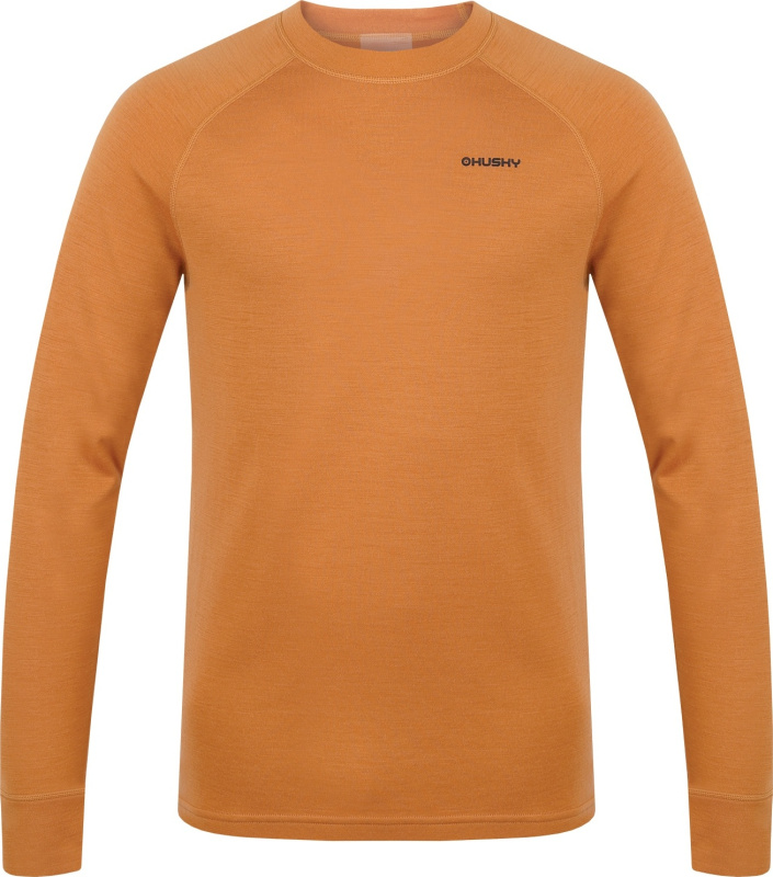Pánská merino mikina HUSKY Aron hořčicová Velikost: XXXL