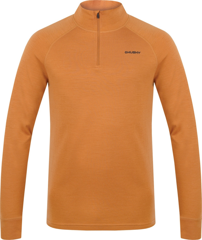 Pánská merino mikina HUSKY Aron Zip hořčicová Velikost: L