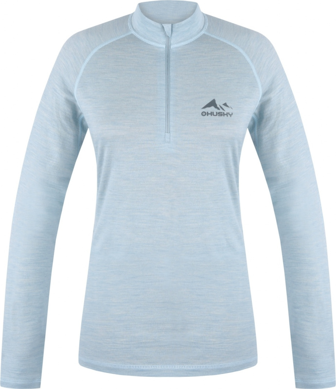 Dámské merino triko HUSKY Merow Zip modré Velikost: XL