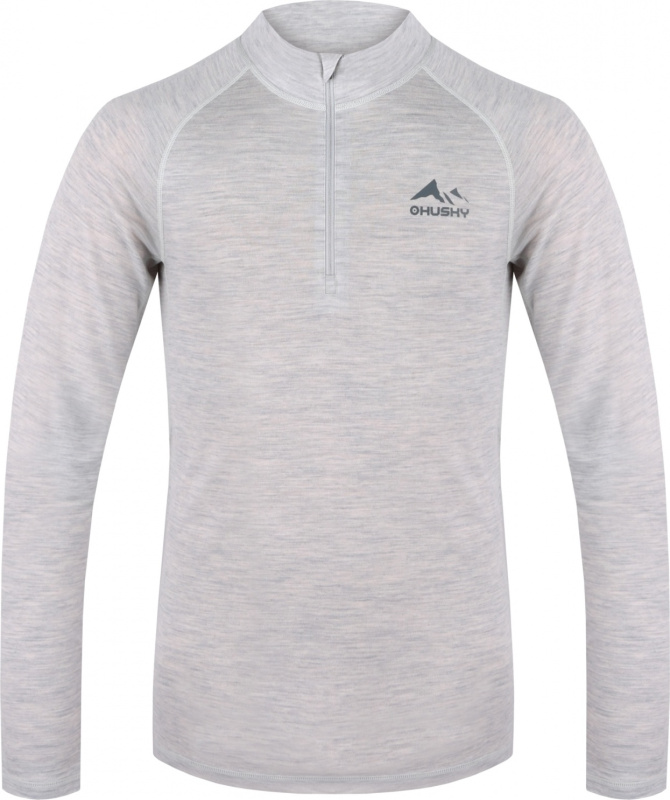 Pánské merino triko HUSKY Merow Zip šedé Velikost: XXL