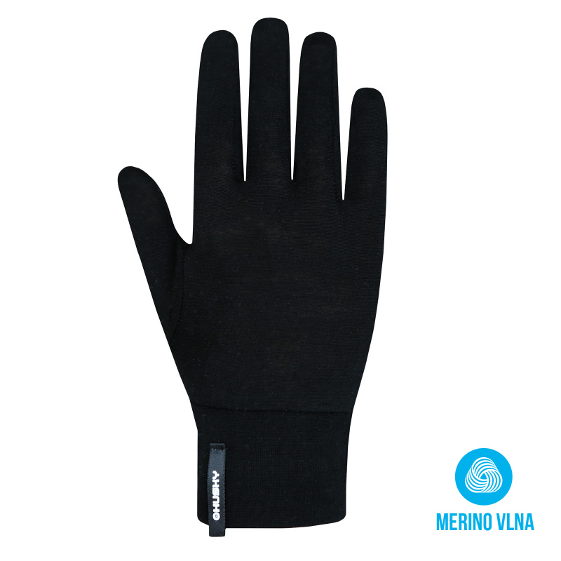 Unisex merino rukavice HUSKY Merglov černé Velikost: S