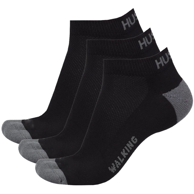 Unisex bambusové ponožky HUSKY Walking 3 páry černé Velikost: M (36-40)
