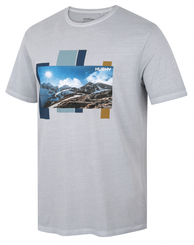 Pánské bavlněné triko HUSKY Tee Skyline šedé Velikost: XXL