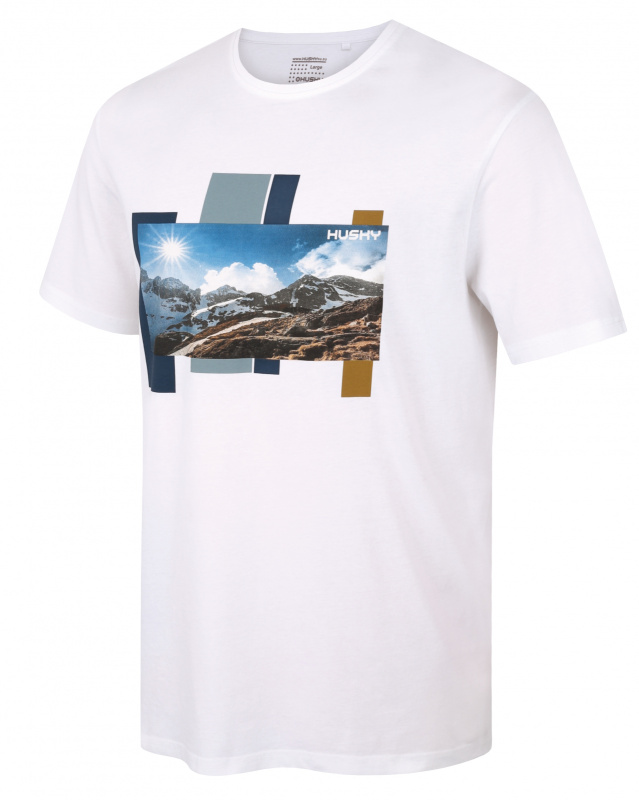 Pánské bavlněné triko HUSKY Tee Skyline bílé Velikost: XXXL