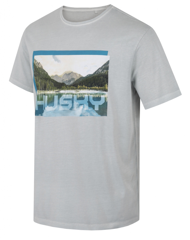 Pánské bavlněné triko HUSKY Tee Lake šedé Velikost: XL