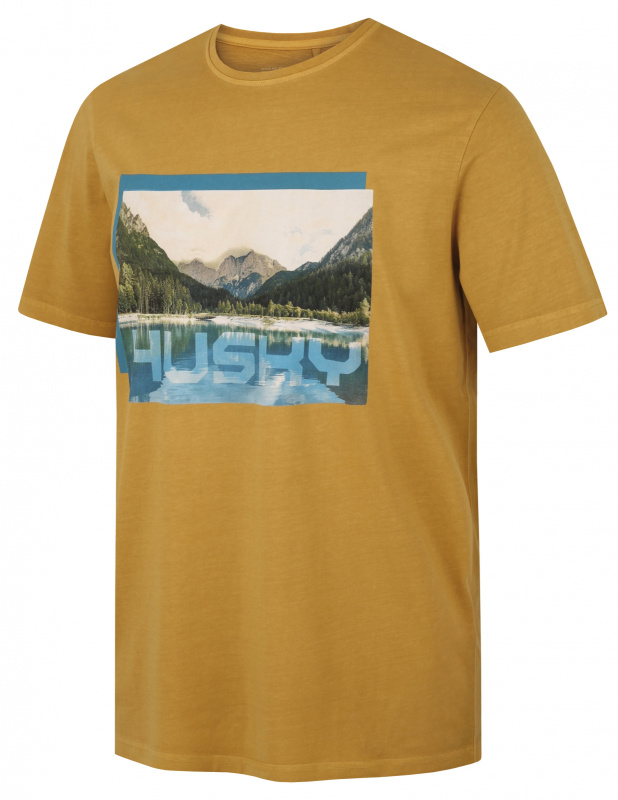 Pánské bavlněné triko HUSKY Tee Lake mustard Velikost: XXL