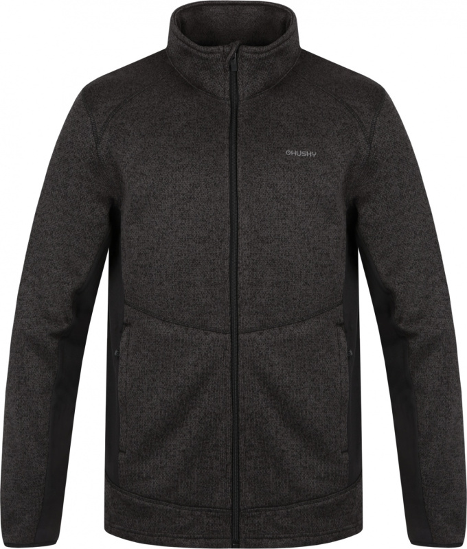 Pánský fleecový svetr HUSKY Alan na zip černý Velikost: M