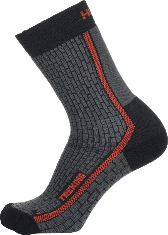 Ponožky HUSKY Treking antracit/červená Velikost: M (36-40)