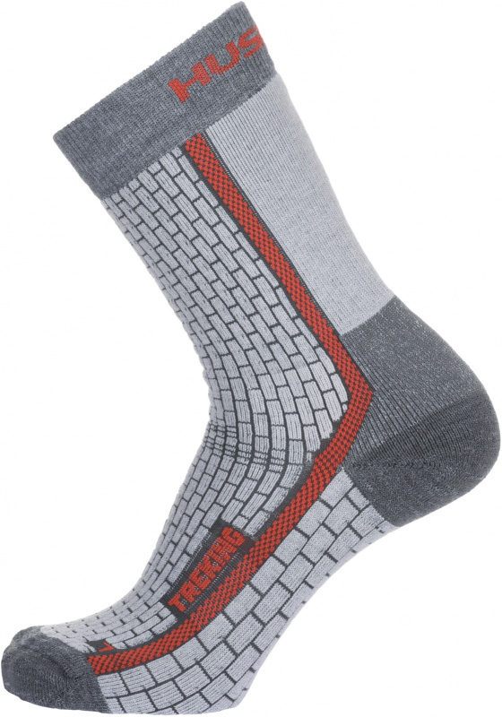 Ponožky HUSKY Treking šedá/červená Velikost: XL (45-48)