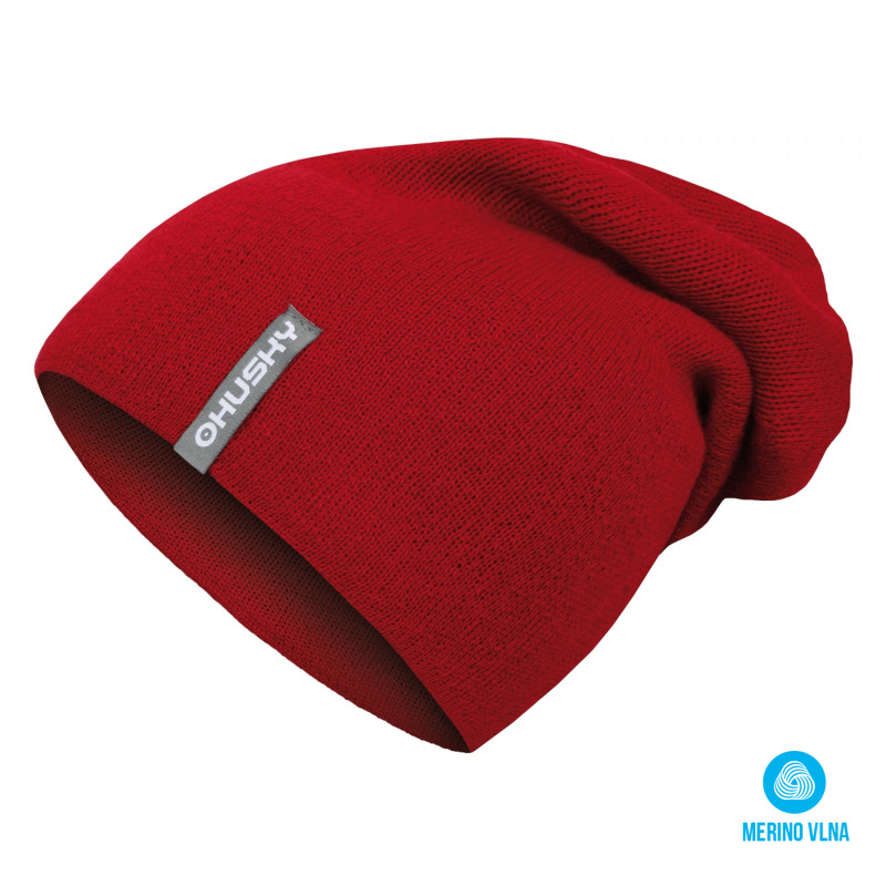 Pánská merino čepice HUSKY Merhat 2 červená Velikost: L-XL
