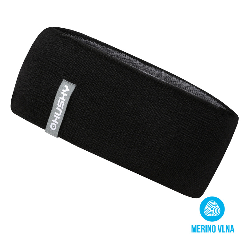 Pánská merino čelenka HUSKY Merband 1 černá Velikost: L-XL