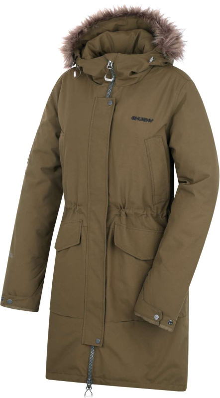 Dámský zimní kabát HUSKY Nelidas L dark khaki Velikost: M