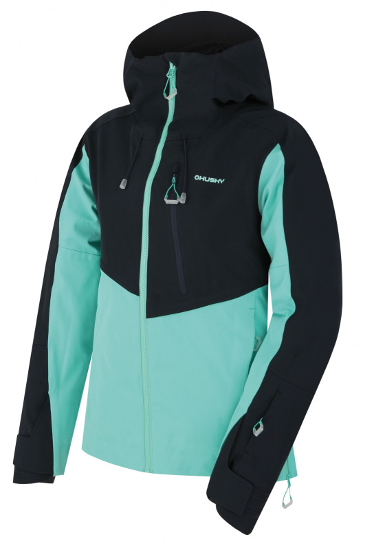 Husky Mistral L M, black blue/turquoise Dámská lyžařská bunda